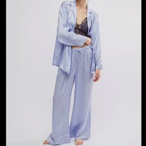 NWT FREE PEOPLE dreamy days pj set in Icelandic blue size XL